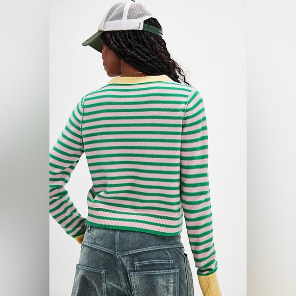 NWT! FP Free People Nocturnal Stripe Cardi Sz Medium - Picture 3 of 3